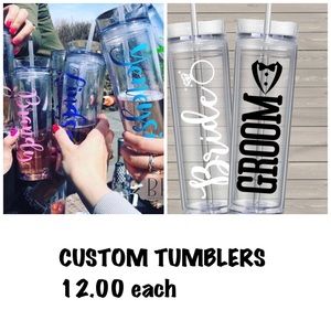 NEW CUSTOM NAME TUMBLERS WITH LID AND STRAW